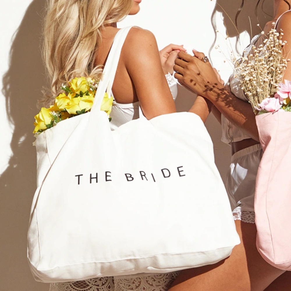 PrettyLittleThing The Bride Tote - White